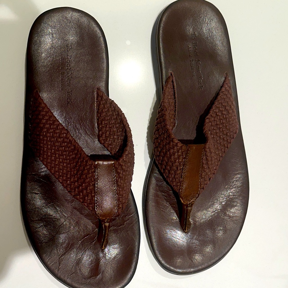 To Boot Dark Brown Men's Leather Flip-Flops